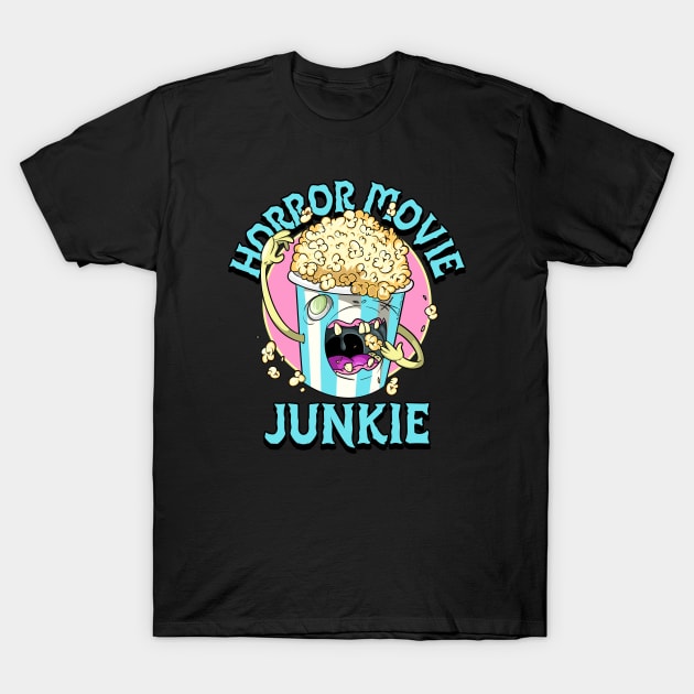 Horror Movies and Popcorn Zombie T-Shirt by Trendy Black Sheep